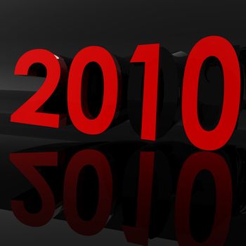 3d image of 2010, red and black design