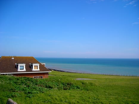            A quiet house close to the sea near Rottingdean, East Sussex, England. Copy space.