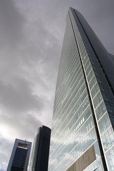 View of the new financial district in Madrid, Space Tower on the main character.