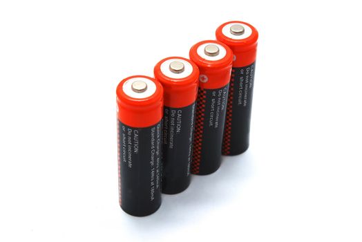 photo of the several batteries on white background