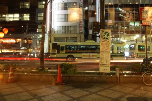 Kyoto street at night