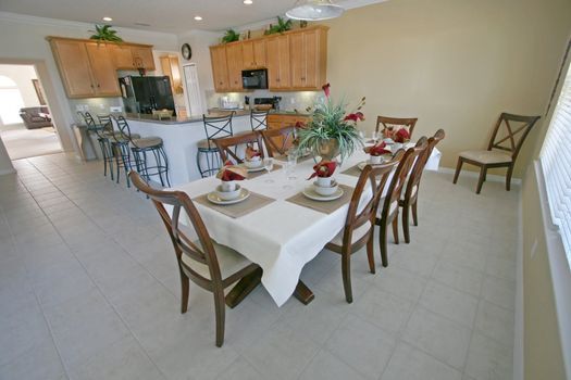 A Kitchen and Dining Area in a House.