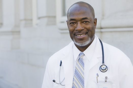 Doctor Standing Outside With Stethoscope Around Neck