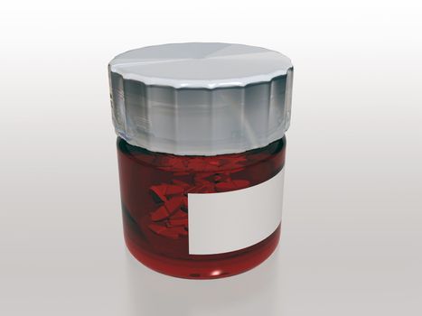 3d image of pills in container