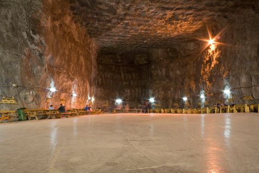 inside view of salt mine - transylvania