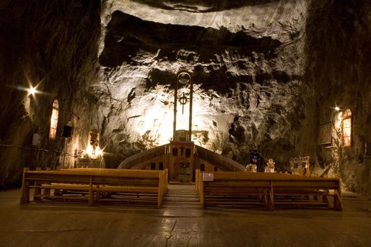 inside view of salt mine - transylvania