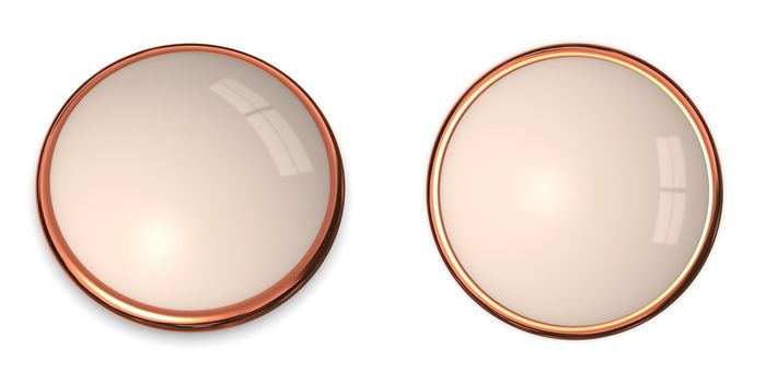 3D button template in solid bronze/copper