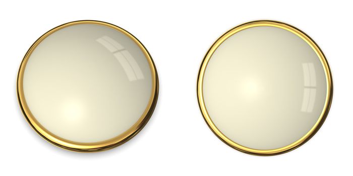 3D button template in solid gold/pale yellow