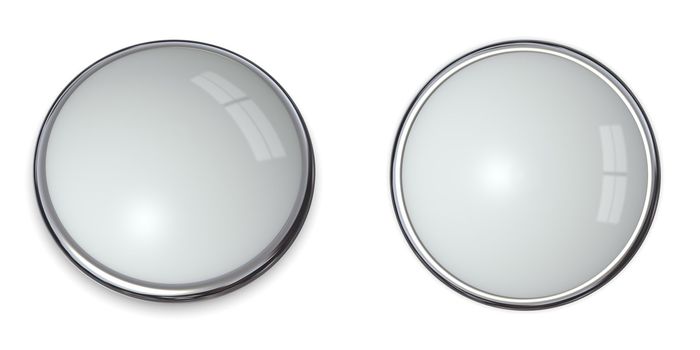 3D button template in solid silver-gray/silver-grey