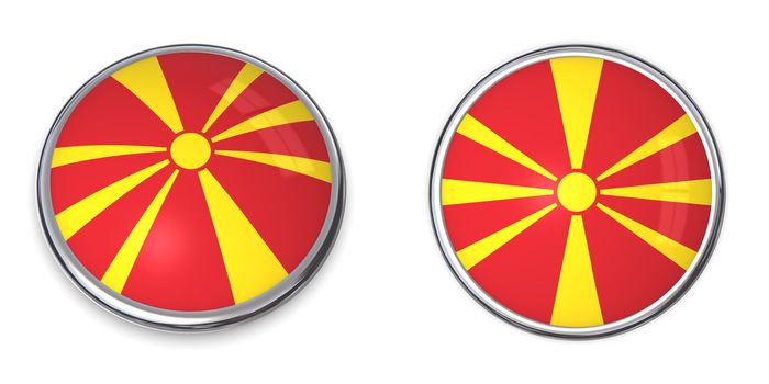 button style banner in 3D of Macedonia