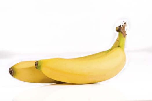 Two bananas isolated on white