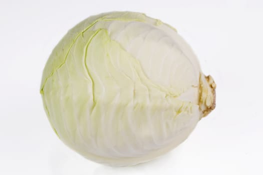 Cabbage head isolated on white