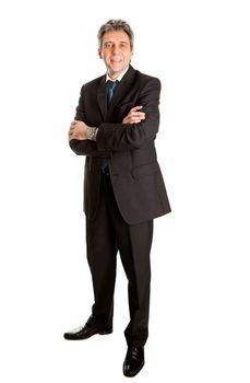 Portrait of successful senior business man. Isolated on white