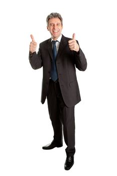 Portrait of successful senior business man. Isolated on white