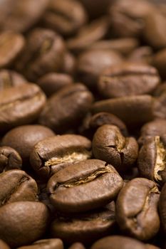 Roasted coffee beans mackro shot