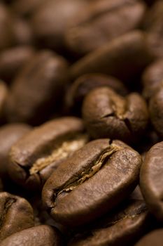Roasted coffee beans mackro shot