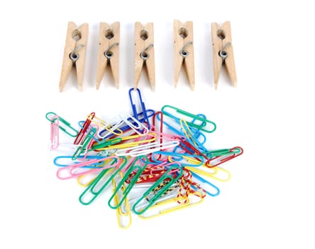 clothespins and color clips