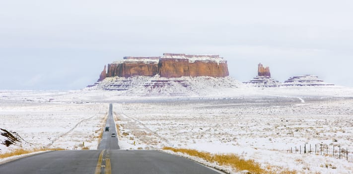 Monument Valley National Park in winter, Utah, Arizona, USA