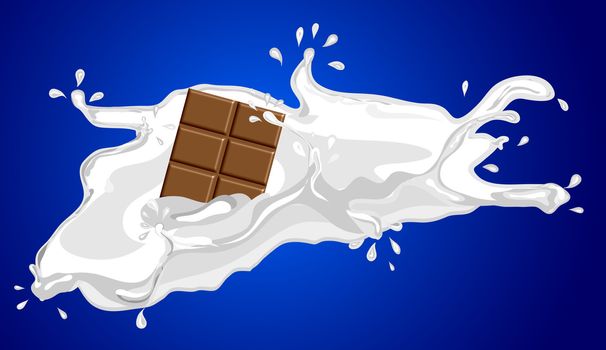 illustration of milk with chocolate