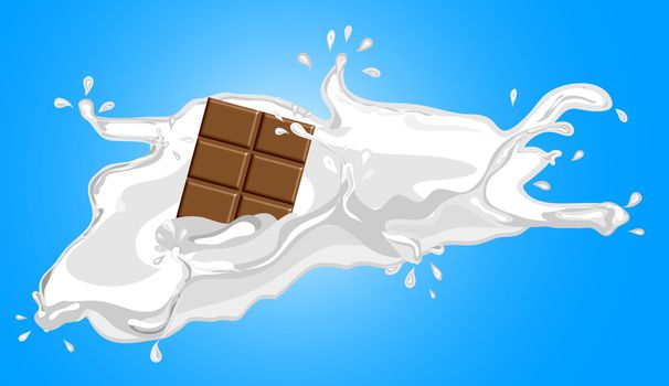 illustration of milk with chocolate