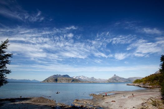 A small beach on the coast of northern Norway