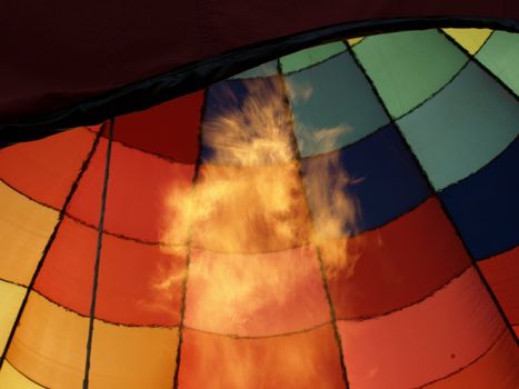 Hot air balloon festival in rural North Carolina.Firing up the air.