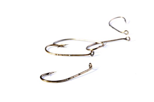 Set of hooks for fishing in the rivers, lakes and the seas.