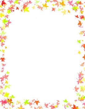 a simple scrapbook frame of leaves