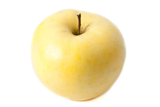 Single yellow apple isolated on white background