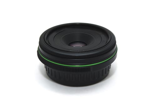 photo of the digital camera lens on white background