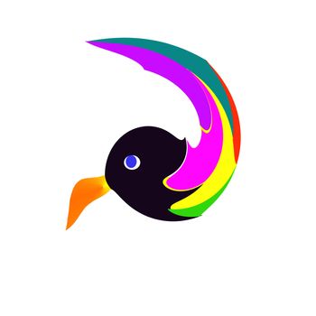 bright, colorful, Eskimo, native abstract bird