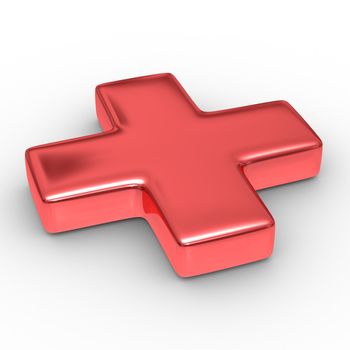Sign plus on white background. isolated 3D image