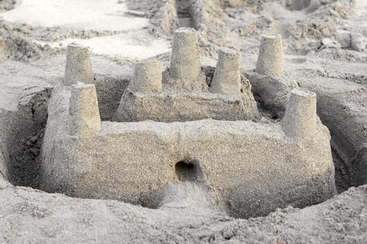 Sand castle in a beach