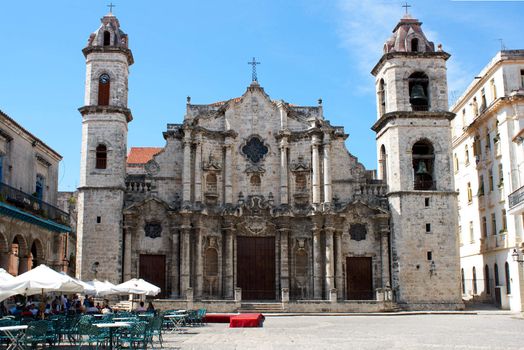 View of the Havana Cathedral and its adjacent square