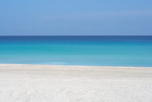 White sand peaceful unspoilt  beach