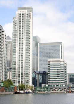 High rise apartment buildings by the riverside