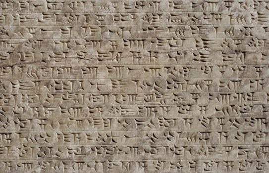 Tablet with cuneiform writing of the sumerian cicilization in ancient Iraq