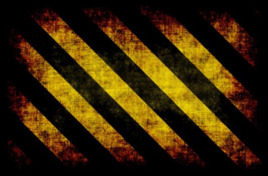 Black Yellow Hazard Stripes as Grunge Background