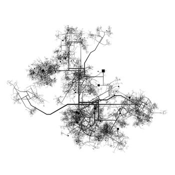 City Map of a Fictional Town Roads and Streets