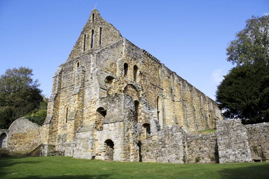 Ruins of Battle Abbey near the site of the battle of Hastings in England