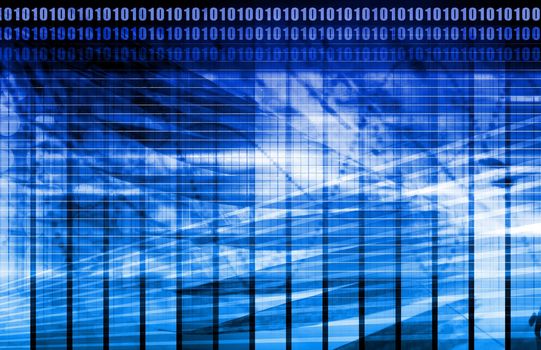 Blue Energy Spectrum With Data Grid Lines