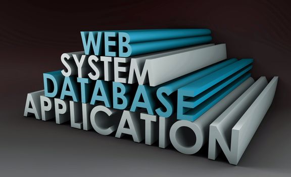 Web Application Database System in 3d Background