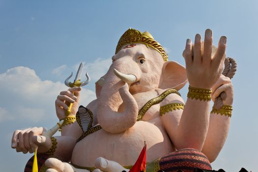 The God of wisdom and difficulty Ganesha statue at Nakhonnayok province, Thailand