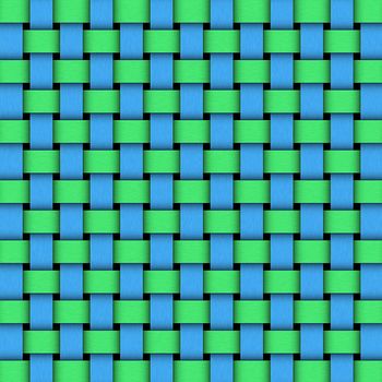 Two colors weave pattern texture in green and blue