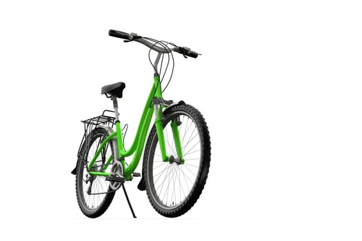 A 3D mountain bike isolated on a white background background