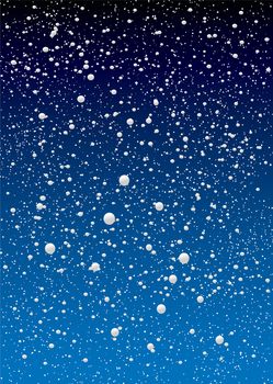 christmas snow flake sky background with blue gradient