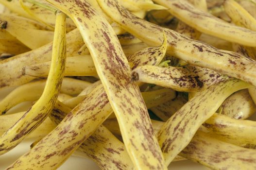 Background of yellow string bean closeup