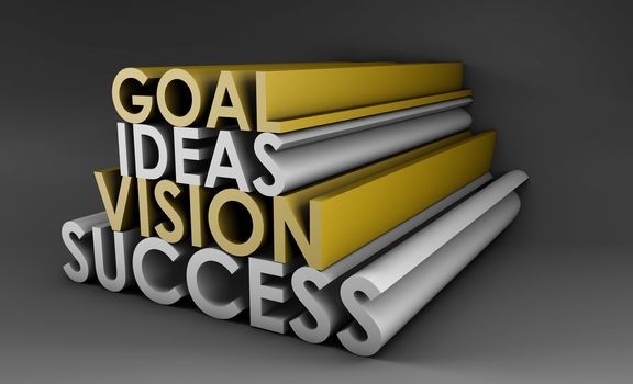 Vision Success From Goal and Idea in 3d