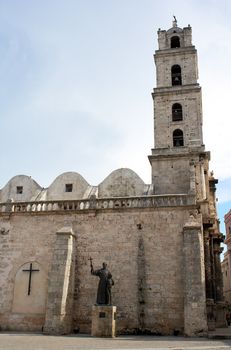 View of the tower of the church of San Francisco in Havana, Cuba