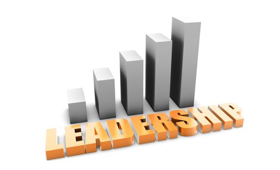 Leadership in 3d With Business Graph Chart